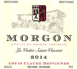 Louis Claude Desvignes Morgon La Vo&ugrave;te Saint-Vincent