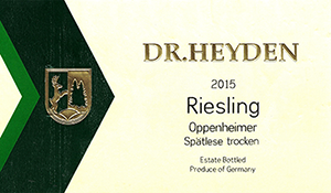 Doctor Heyden Oppenheimer Riesling Sp&auml;tlese Trocken