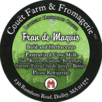 Cou&euml;t Farm Fran de Maquis cheese