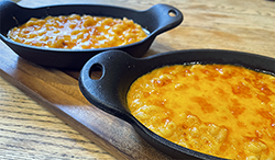 Mac and cheese with orange cheddar and elbows pasta