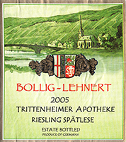 Bollig-Lehnert Trittenheimer Apotheke Riesling Sp&auml;tlese