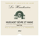 Muscadet S&egrave;vre et Maine La Haudini&egrave;re 2012