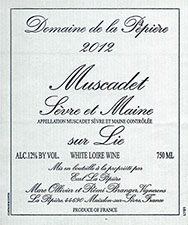 Domaine de la P&eacute;pi&egrave;re Muscadet S&egrave;vre et Maine