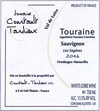 Domaine Courtault-Tardieux Touraine Sauvignon &lsquo;Les Sag&egrave;res&rsquo;
